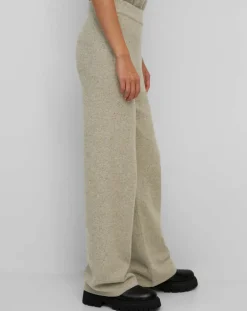 Pantalon en Laine vierge mélangée beige moyen