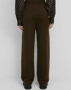 Pantalon en Laine vierge mélangée marron foncé