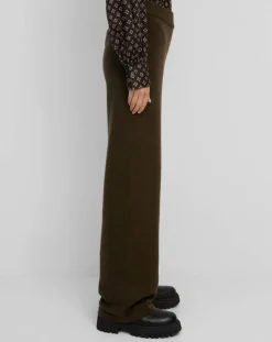 Pantalon en Laine vierge mélangée marron foncé