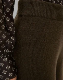 Pantalon en Laine vierge mélangée marron foncé
