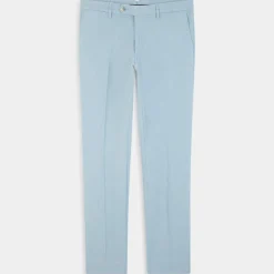 Pantalon en Lin mélangé Chino Slim Fit bleu clair