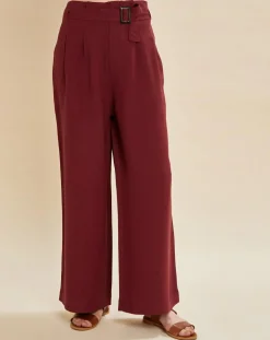 Pantalon en Lin mélangé Raby bordeaux