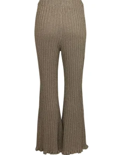 Pantalon en maille Côte Lurex argenté