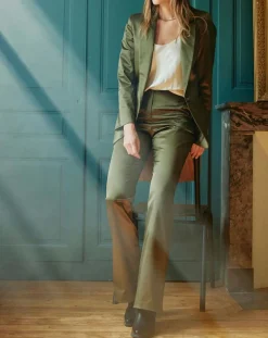 Pantalon en Satin Moon bronze