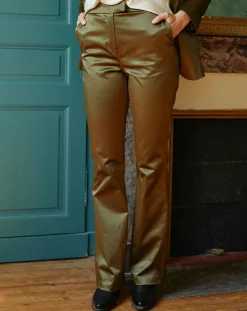 Pantalon en Satin Moon bronze