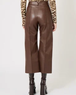 Pantalon en simili Mamie marron