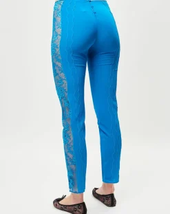 Pantalon en Soie mélangée Desert Rose bleu canard