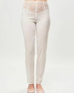 Pantalon en Soie mélangée Elements blanc/doré