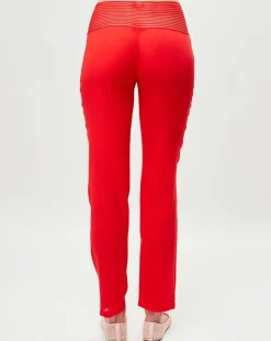 Pantalon en Soie mélangée Garnet rouge