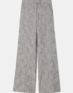 Pantalon en tissu flammé gris