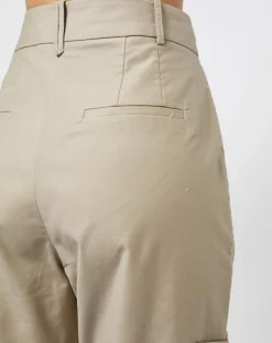Pantalon en Toile de coton type cargo beige