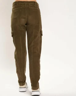 Pantalon en Velours Cargo vert