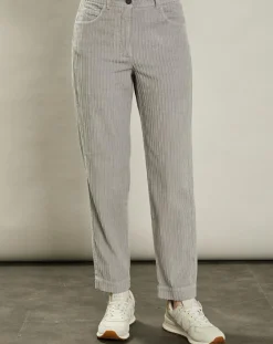 Pantalon en Velours côtelé Pépite fumée