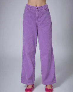 Pantalon en Velours côtelé Baggy parme