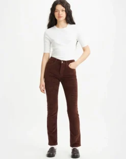 Pantalon en Velours côtelé 724 High Rise marron