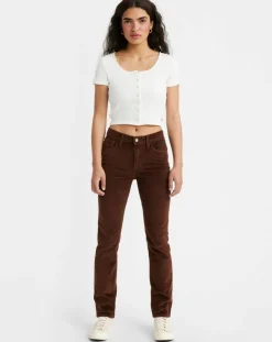 Pantalon en Velours côtelé 724 High Rise marron