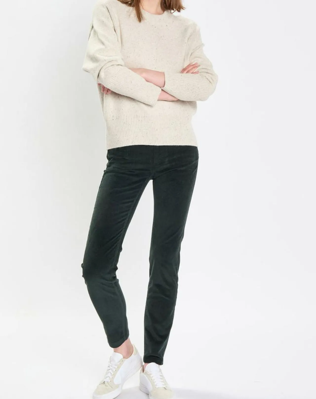 Pantalon en Velours côtelé Lulea vert foncé