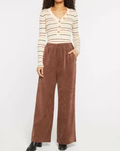 Pantalon en Velours côtelé Jessy marron