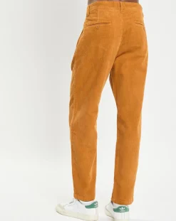 Pantalon en Velours côtelé 100% Coton Bio Belsbo Pleats brique