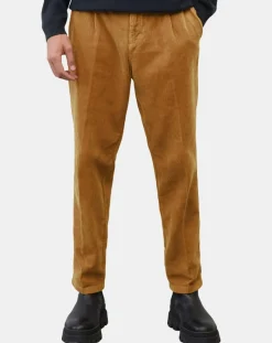 Pantalon en Velours côtelé 100% Coton Bio Belsbo Pleats brique