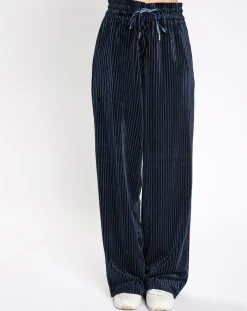 Pantalon en Velours fluide rib bleu marine