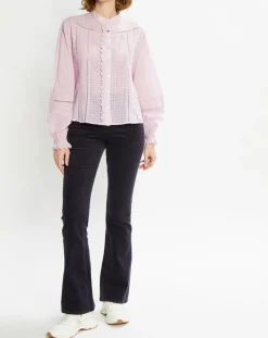 Pantalon en Velours Milleraies bleu foncé