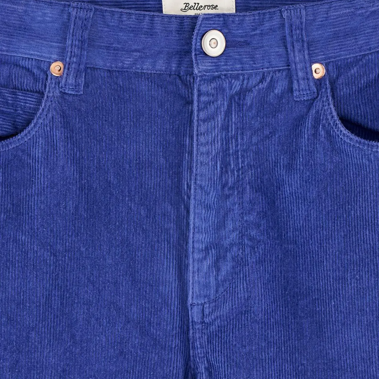 Pantalon en Velours milleraies Popies myosotis