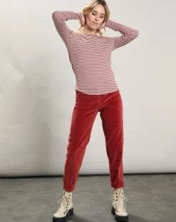 Pantalon en Velours Pepite piment