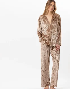 Pantalon en velours Platine doré