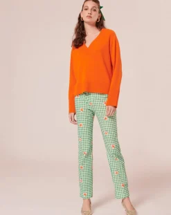 Pantalon en vichy vert