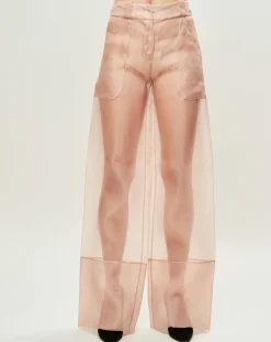 Pantalon Esprit d'Atelier en Soie rose
