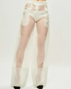 Pantalon Esprit d'Atelier en Soie écru