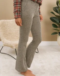 Pantalon fin Cloé chevrons sable