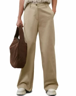Pantalon flare beige