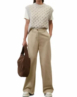 Pantalon flare beige