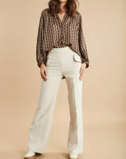 Pantalon flare Muse lait