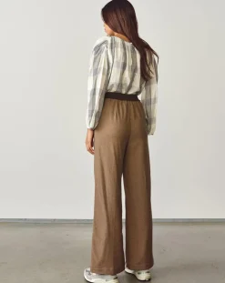 Pantalon flare Vick marron