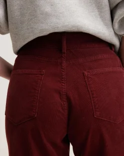 Pantalon flared en Velours côtelé Park grenat