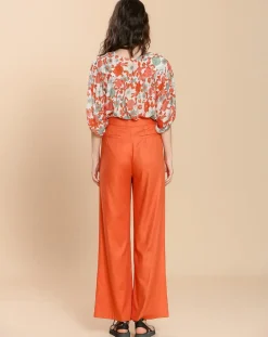 Pantalon Félicie orange