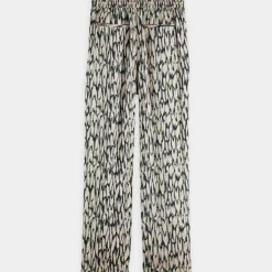 Pantalon fluide Nina rose/écru/noir