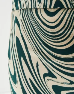 Pantalon fluide satiné Iwa psyché vert/beige