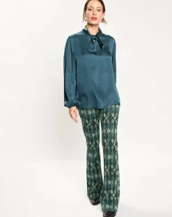 Pantalon Kyllie à motifs bleu