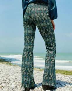 Pantalon Kyllie à motifs bleu