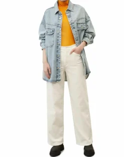 Pantalon large corduroy écru