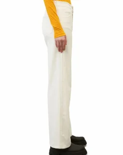 Pantalon large corduroy écru