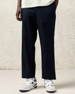 Pantalon large en Coton italien Soren bleu marine