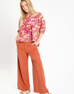 Pantalon large Lucia brique