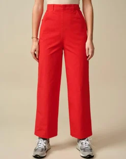 Pantalon large Painted rouge