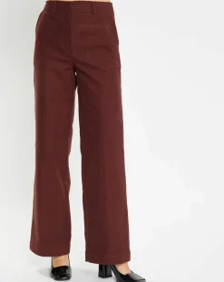 Pantalon large Parc rouge foncé