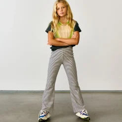 Pantalon legging flare Cumin rayé marine/écru